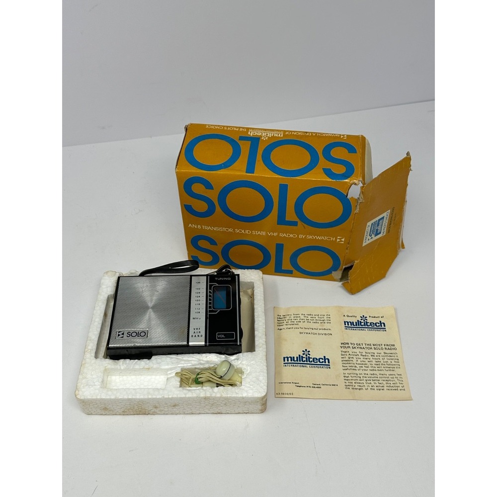 Vintage Skywatch Solo Transistor Radio Model 14 VHF Air Band Pilot With Box V5
